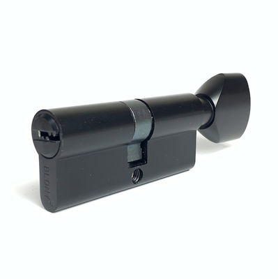 70mm 亜鉛銅円筒 シングルオープン 円筒ドアロック ブラック 固体亜鉛コア
